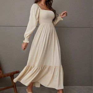 Square Neck Ruffle Hem Dress - Size 4